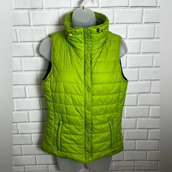 CALVIN KLEIN Performance women Lime Green Puffer Vest/size S - Picture 2 of 12